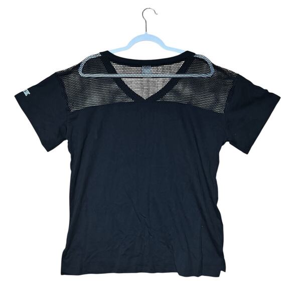 Victorias Secret PINK Halloween Black Mesh Jersey Orange Sparkle Graphic Large - Picture 2 of 6